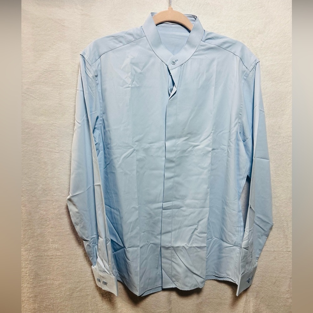 Elegant Sky Blue Dress Shirt for Men - Picture 2 of 8